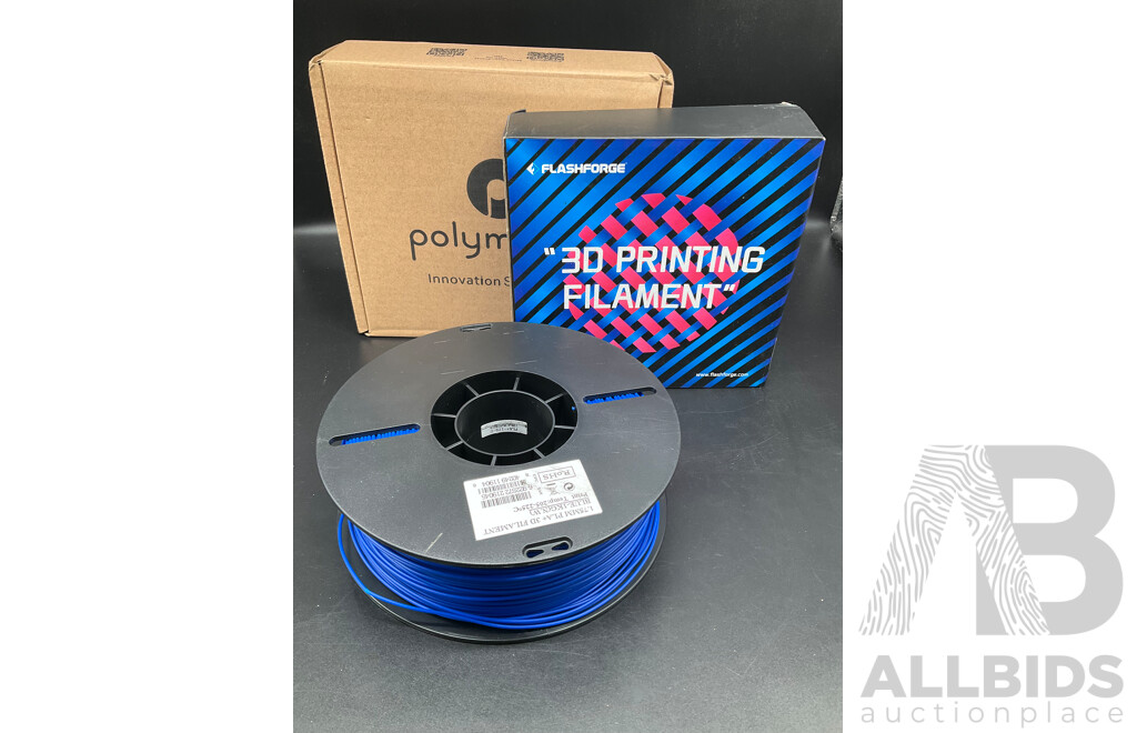 Assorted 3D Printer Filament, Including Red, Blue and Black - Lot of 3