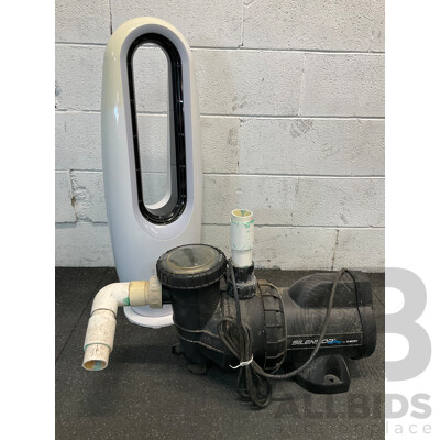 DAVEY SILENSOR Pool Pump and Bladeless Floor Fan - Lot of 2