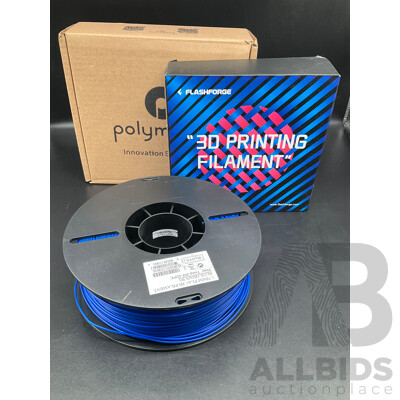 Assorted 3D Printer Filament, Including Red, Blue and Black - Lot of 3