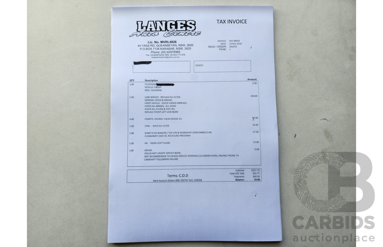 4/2015 Volkswagen Caddy Tsi160 2K MY15 3d Van White 1.2L