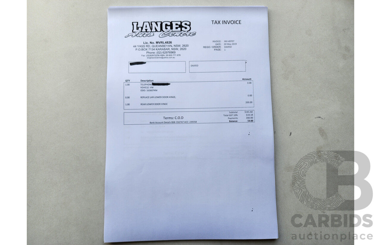 4/2015 Volkswagen Caddy Tsi160 2K MY15 3d Van White 1.2L