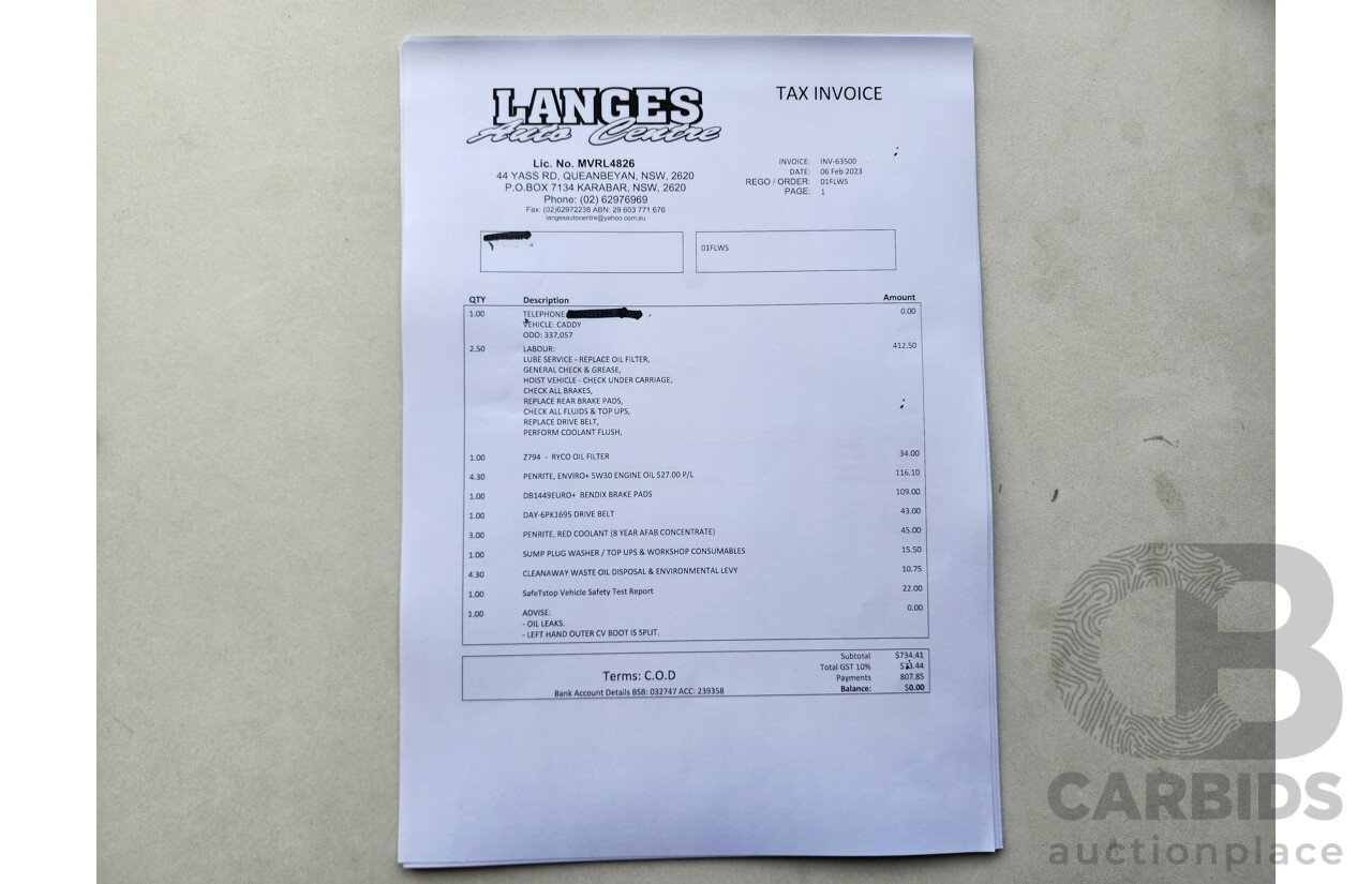 4/2015 Volkswagen Caddy Tsi160 2K MY15 3d Van White 1.2L