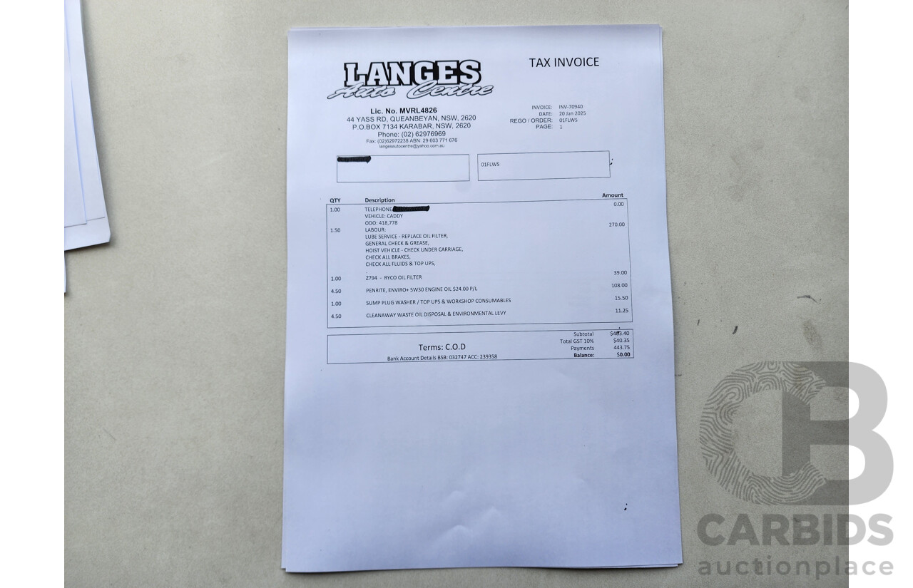 4/2015 Volkswagen Caddy Tsi160 2K MY15 3d Van White 1.2L
