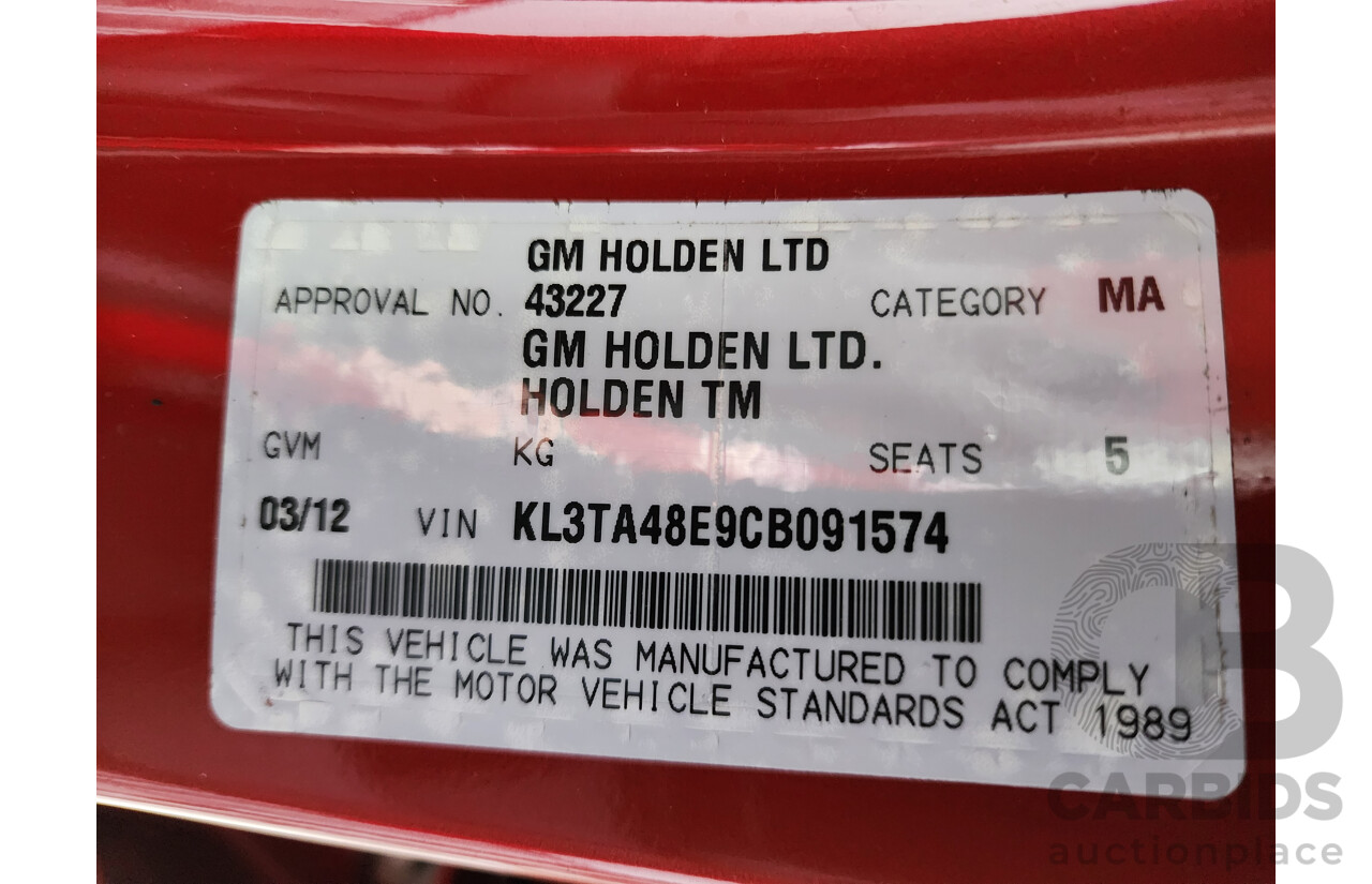 3/2012 Holden Barina  TM 5d Hatchback Red 1.6L