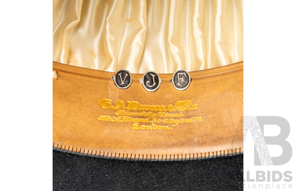 Two Antique Bowler Hats Comprising One by G H Smith & Son Sydney, Size 6 3/4 , One by G a Dunn , London, Larger Size in Vintage Christies Hats London Box