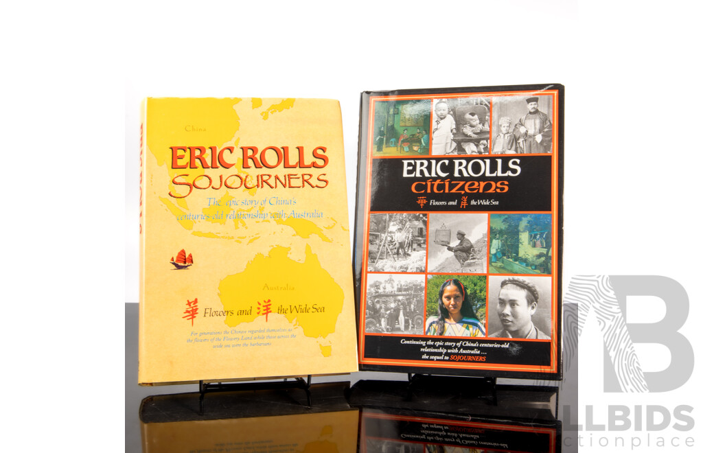 First Edition, Eric Rolls, Flowers and the Wide Sea, UQP, 1992, Two Volume Hardcover with Dust Jackets Set in Slip Case, Both Signed by the Author