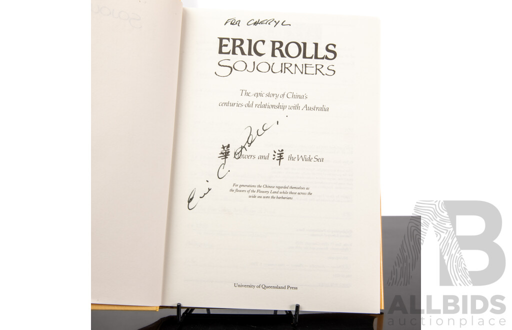 First Edition, Eric Rolls, Flowers and the Wide Sea, UQP, 1992, Two Volume Hardcover with Dust Jackets Set in Slip Case, Both Signed by the Author