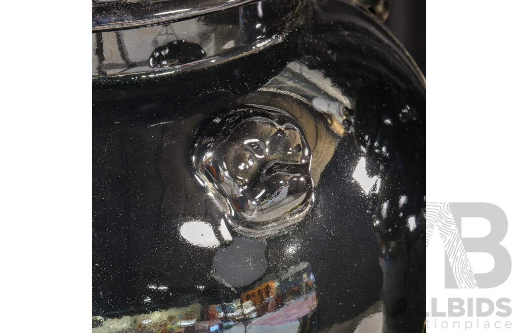 Pair of Large Black Glazed Ceramic Table Lamps