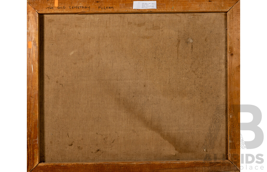 John Taylor (20th Century, Australian, 1921-2012), The Old Cemetery, Fulham (1967), Original Oil on Canvas, 65 x 79 cm