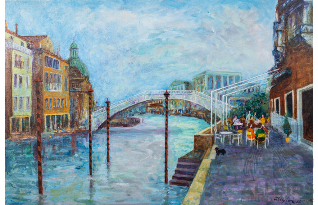 John Taylor (20th Century, Australian, 1921-2012), Venice, (1967), Original Oil on Canvas, 61 x 91 cm