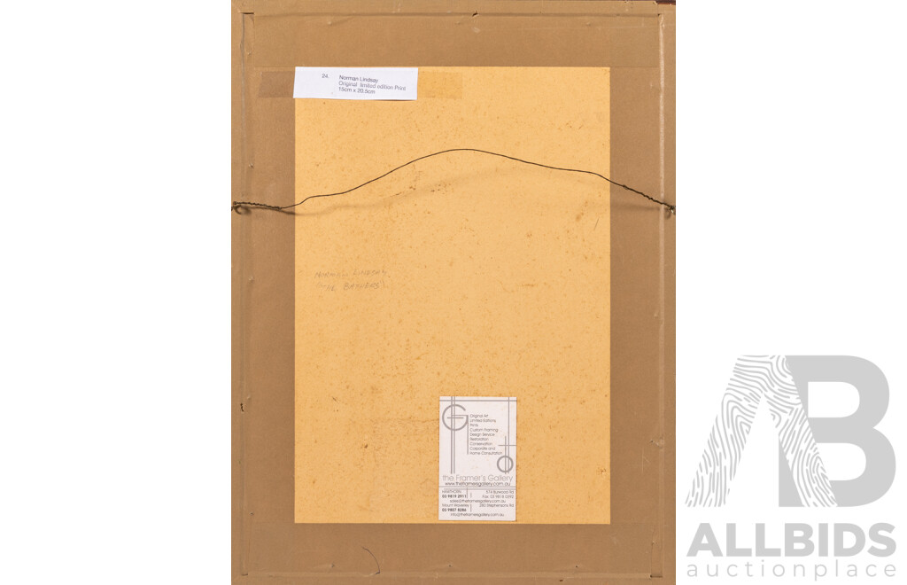 Norman Lindsay, (19/20th Centuries, Australian, 1879-1969), The Bathers, Lovely Limited Edition Vintage Print After Original Etching c1918), 43 x 33 cm (frame)