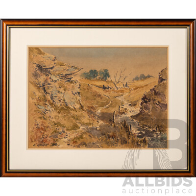 E. Grieg Hall, (20th Century, British, 1929-2017), Scottish Country Brook, Wonderful Original Vintage Watercolour, 44 x 54 cm (frame)