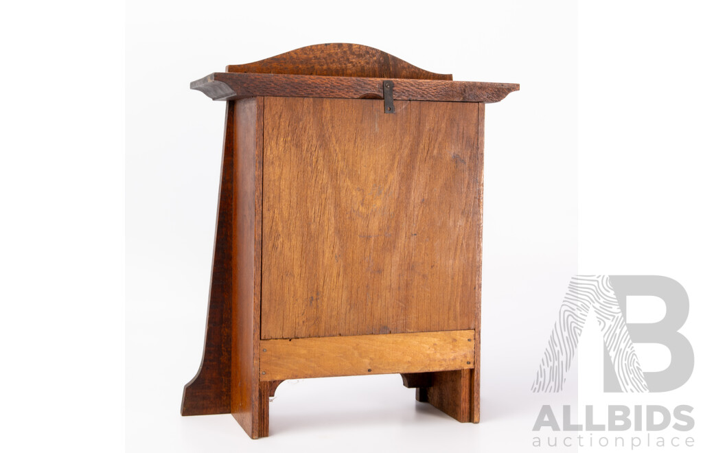 Vintage American Oak Prairie School Clock, Ex Leonard House