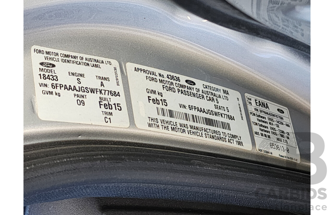 2/2015 Ford Falcon (lpi) FG X 4d Sedan Silver 4.0L