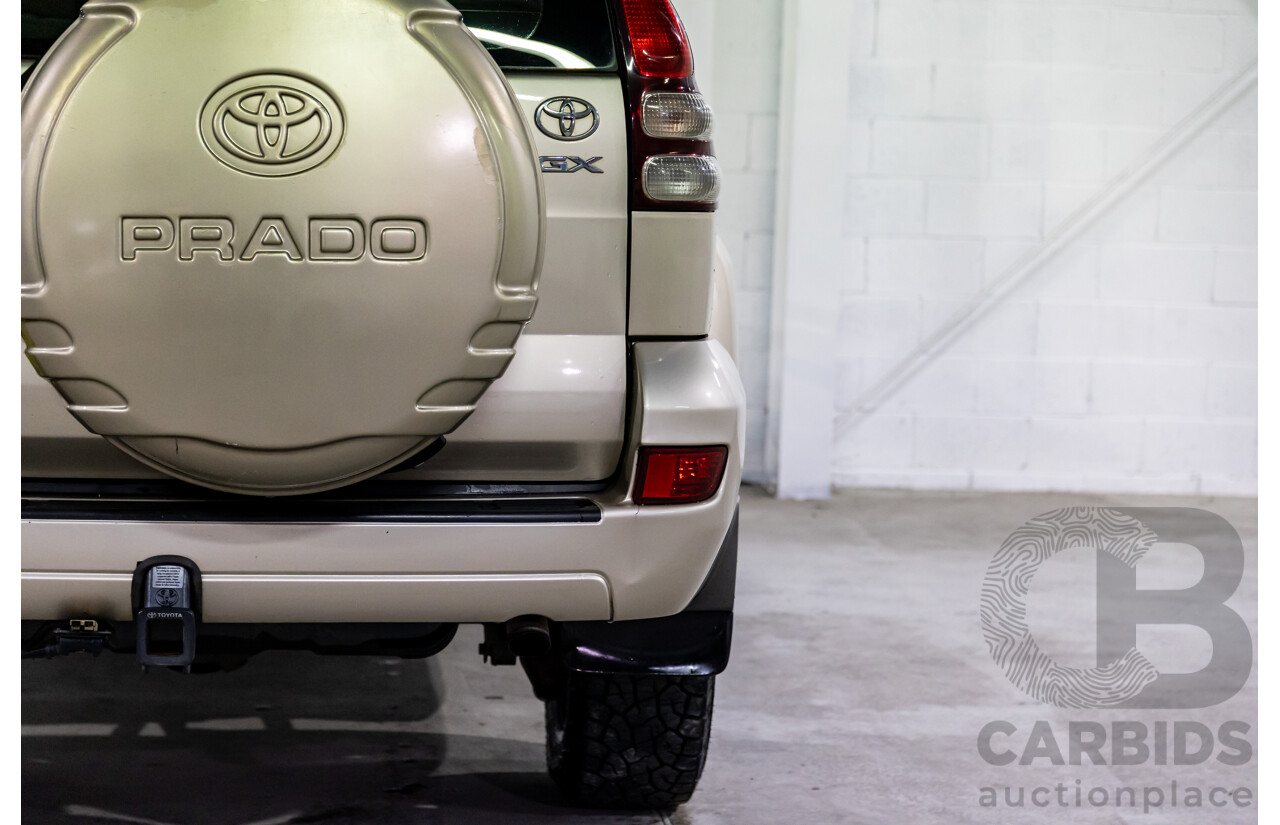 2/2007 Toyota Landcruiser Prado GX (4x4) KDJ120R 07 Upgrade 4d Wagon Dune Metallic Turbo Diesel 3.0L