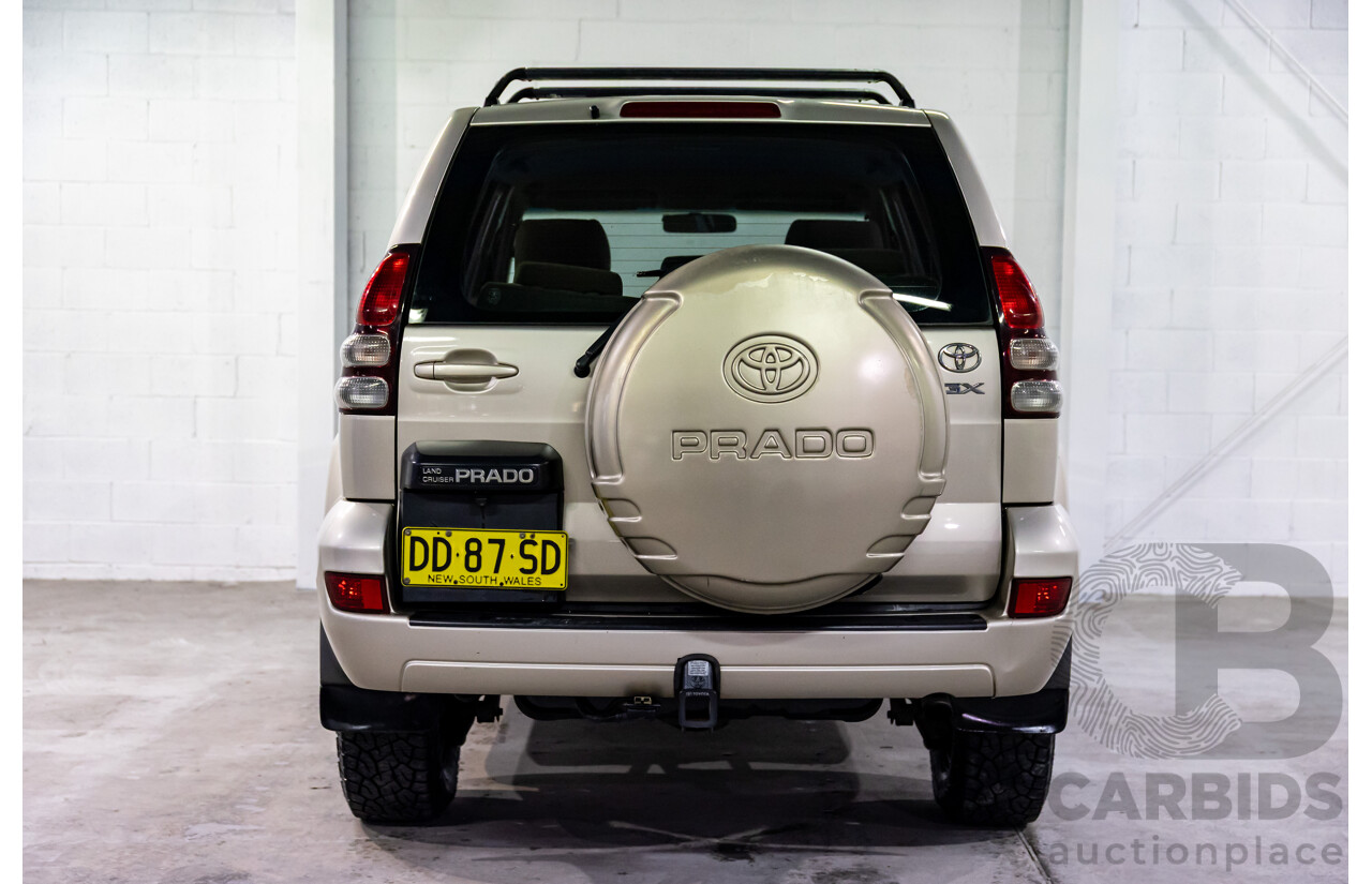 2/2007 Toyota Landcruiser Prado GX (4x4) KDJ120R 07 Upgrade 4d Wagon Dune Metallic Turbo Diesel 3.0L