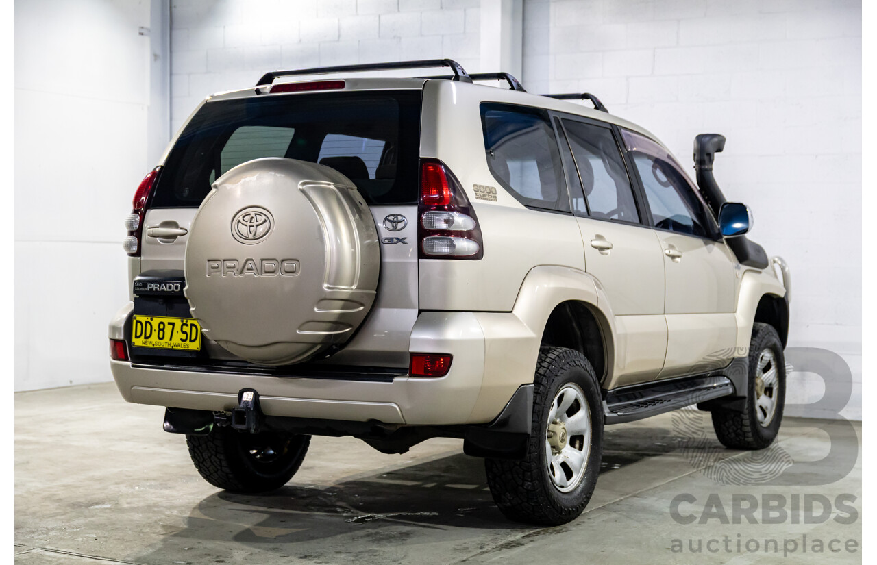 2/2007 Toyota Landcruiser Prado GX (4x4) KDJ120R 07 Upgrade 4d Wagon Dune Metallic Turbo Diesel 3.0L