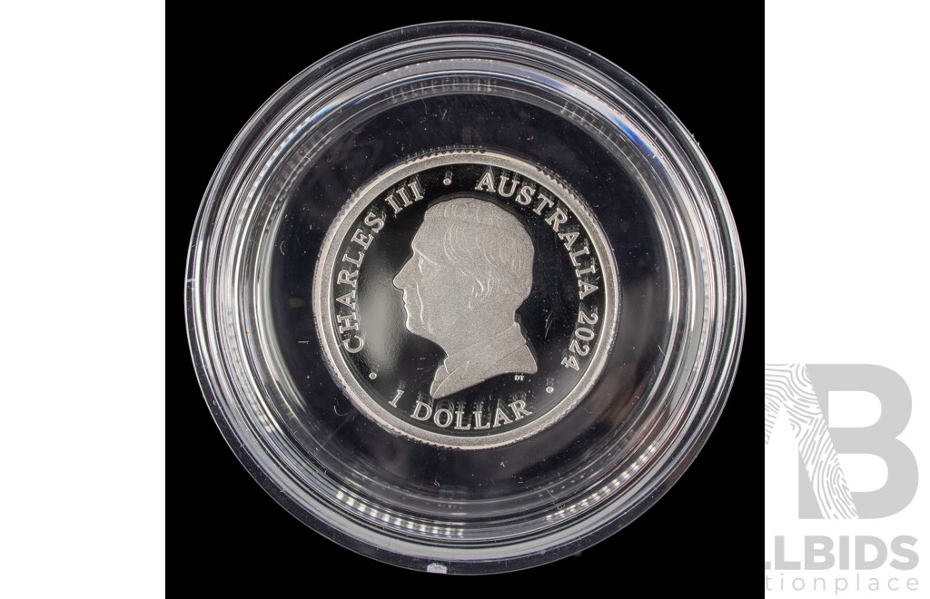 Australian RAM 2024 Silver Proof One Dollar Coin, Australia in Space .999