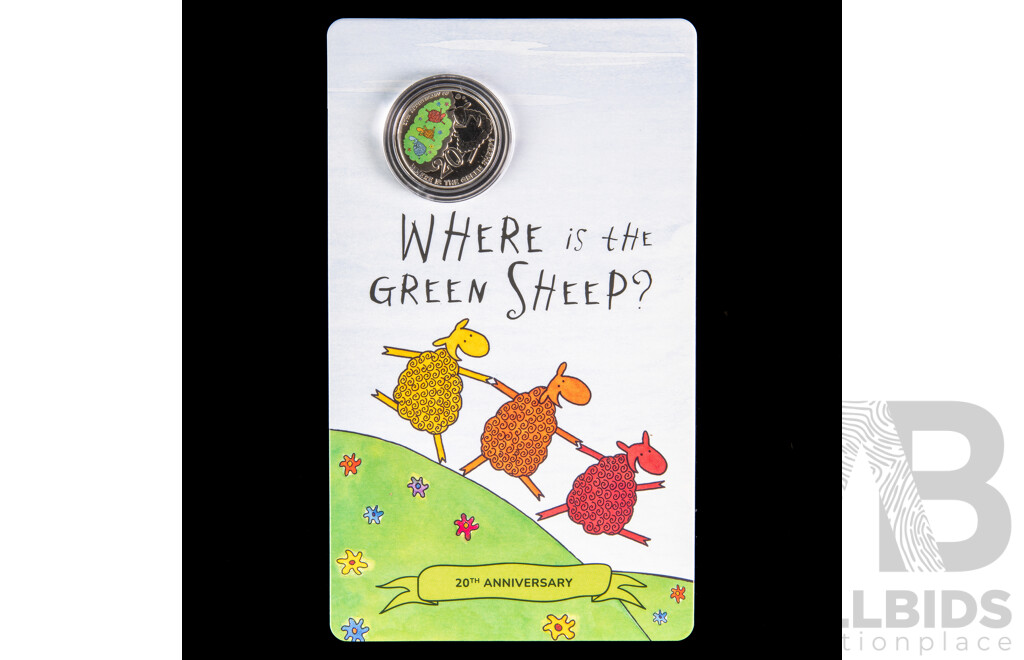 Australian RAM 2024 Coloured Twenty Cent Coins and Book, Where is the Green Sheep?