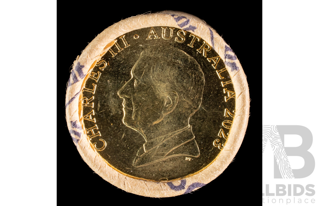 Australian RAM 2023 One Dollar Coin Roll, King Charles III