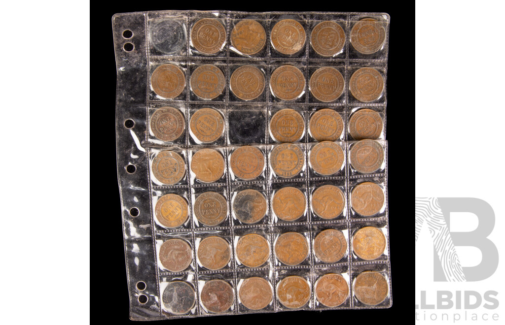 Collection of Australian KGV, KGVI, QE2 Pennies, Examples Spanning 1912 to 1964