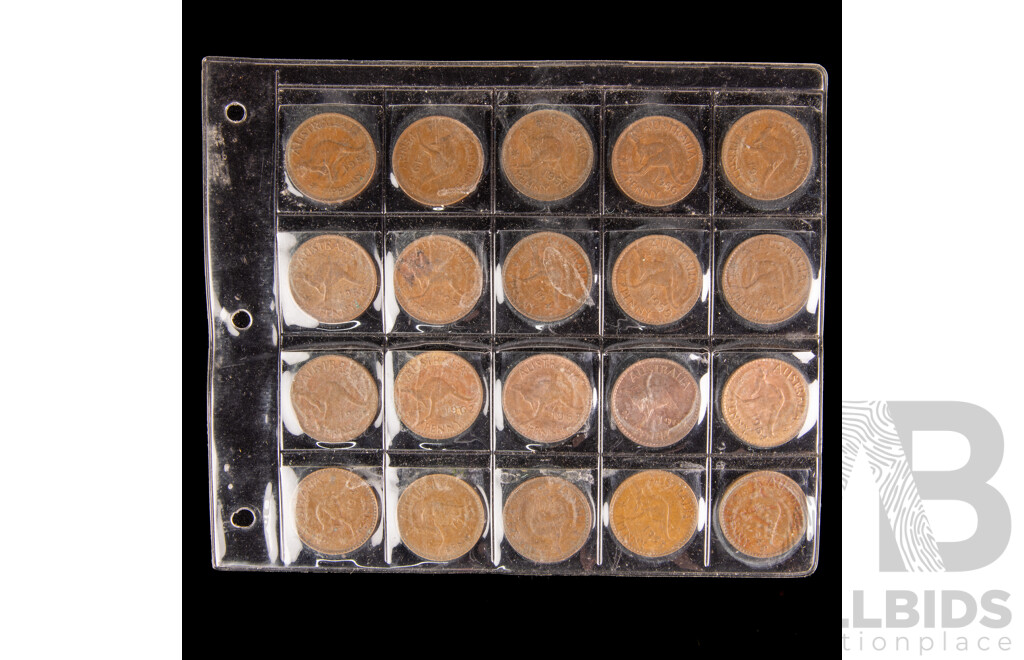 Collection of Australian KGV, KGVI, QE2 Pennies, Examples Spanning 1912 to 1964