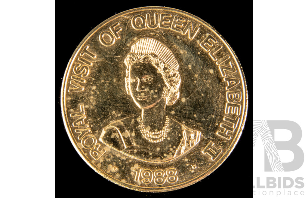 Collection of Coins Including 1988 Parliament House Medallion, 1996 Olympic Victory Coin, Great Britain, New Zealand Silver Threepence