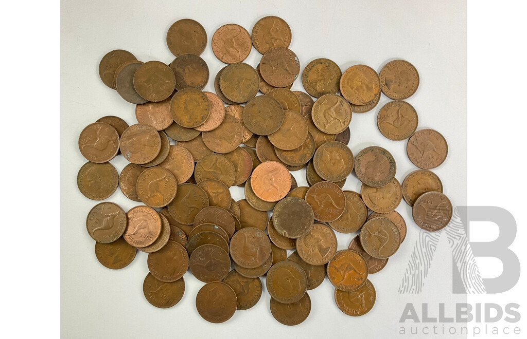 Collection of Australian KGVI/QE2 Pennies, Examples Spanning 1941 to 1964