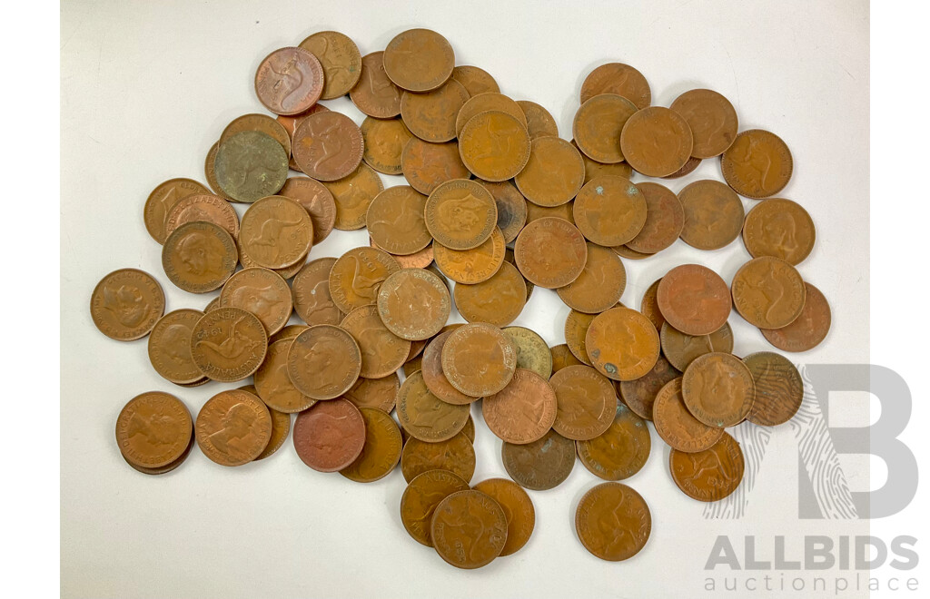 Collection of Australian KGVI/QE2 Pennies, Examples Spanning 1939 to 1964