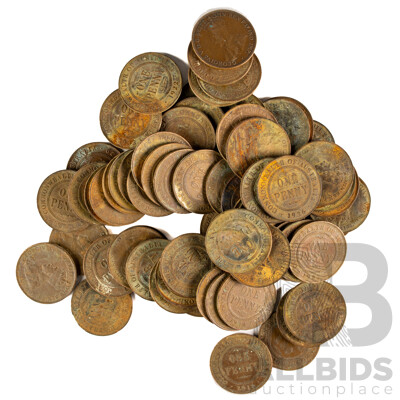 Collection of Australian KGV Pennies, Examples Spanning 1912 to 1936