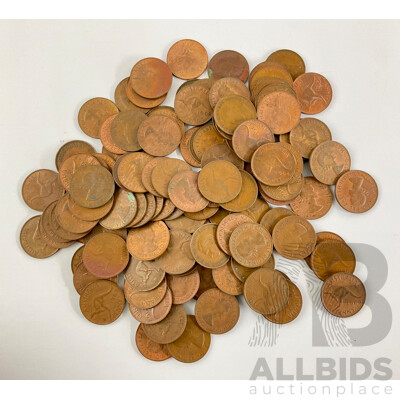 Collection of Australian KGVI/QE2  Pennies, Examples Spanning 1943 to 1964 - Approximately 114 Coins