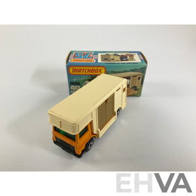 Vintage Matchbox Superfast No. 40 Bedford Horse Box and Box with Matchbox Superfast No. 1 Mercedes Truck with Trailer