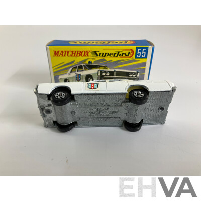 Vintage Diecast Matchbox Superfast No. 55 Mercury Park Lane Police Car, with Original Box