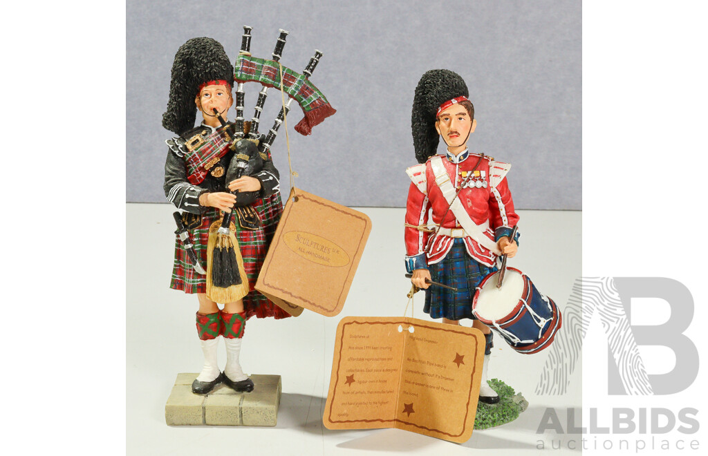 Collection Scottish Themed Items Including Bossons Hand Painted Scotsman Wall Plaque, Harrods Scotty Dog Soft Toy and More