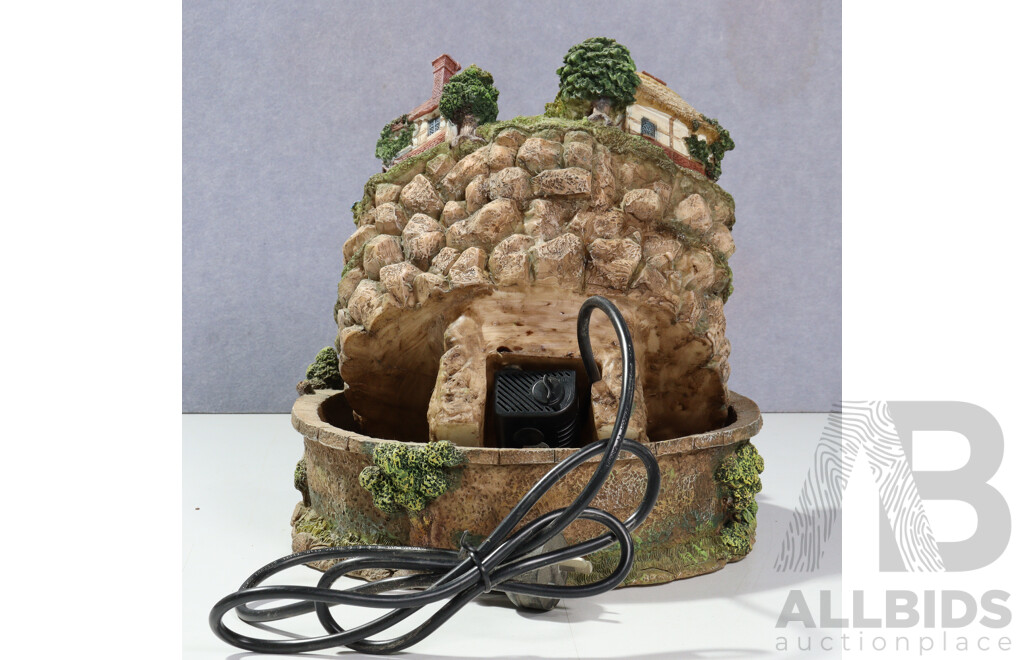 Water Fountain Featuring Cottages, Plastic