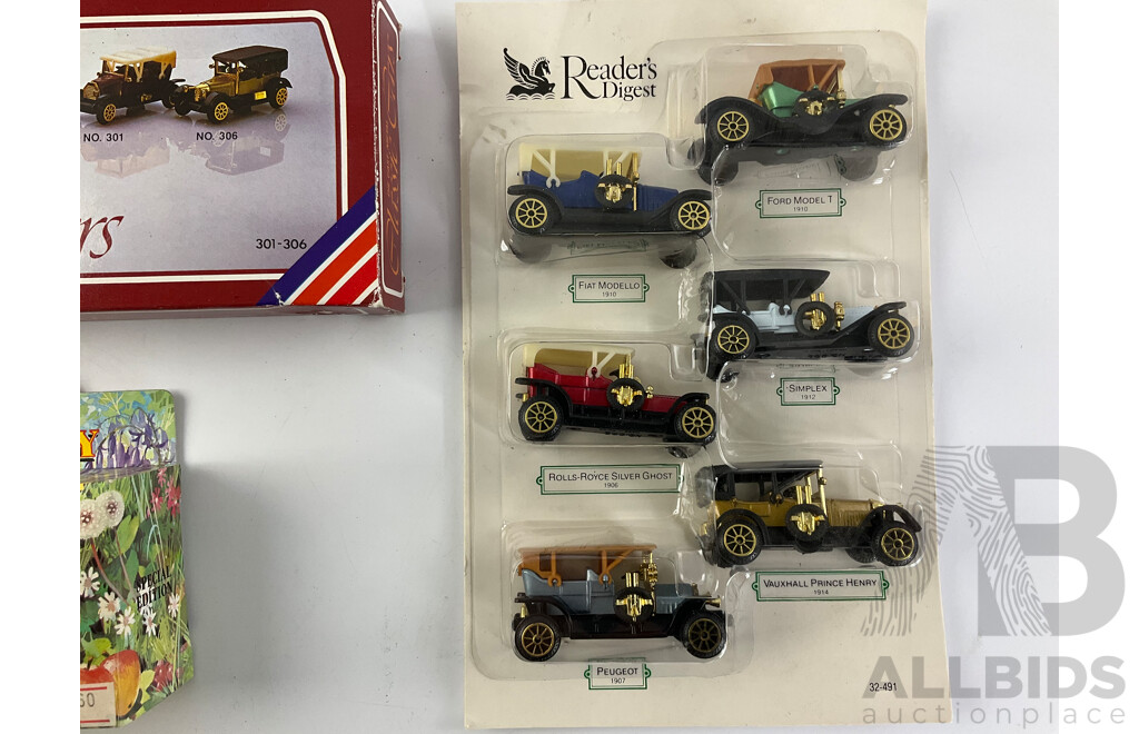Exclusive First Editions Diecast  Leyland PS1 Tiger Windover Bus, Darling Buds of May Dairy Truck, Readers Digest Classic Cars