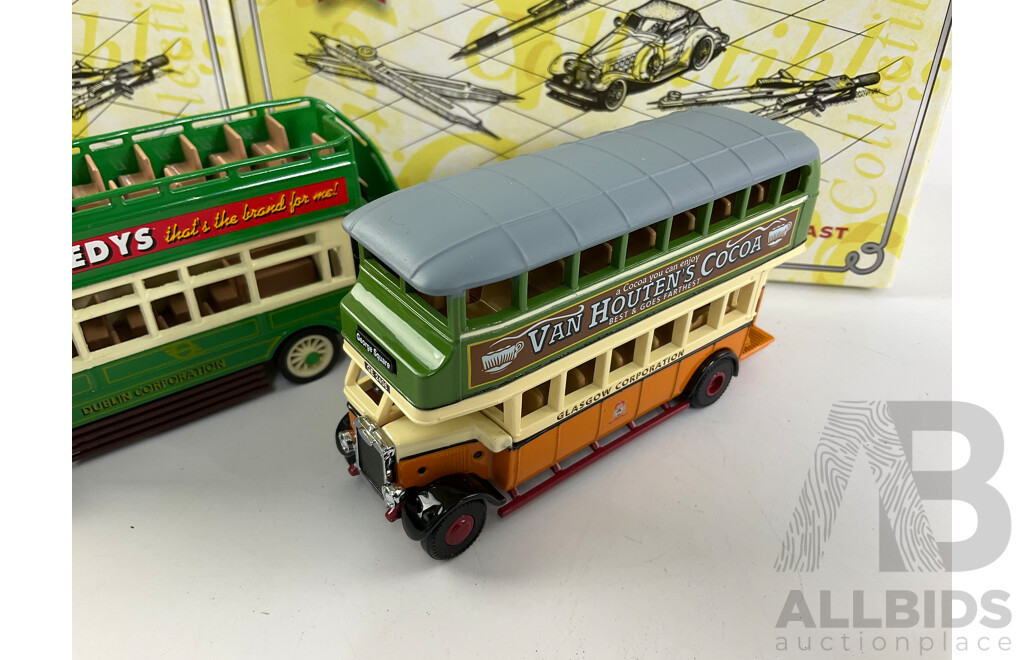 Matchbox 'Models of Yesteryear' Diecast 1922 AEC Omnibus Dublin Eire YET05-M and Two 1930 Leyland Titan Glasgow, Scotland YET02-M