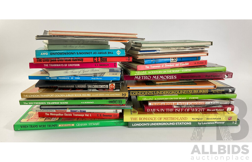 Collection of Vintage Books and Booklets Relating to United Kingdom Trams, Busses and Railways