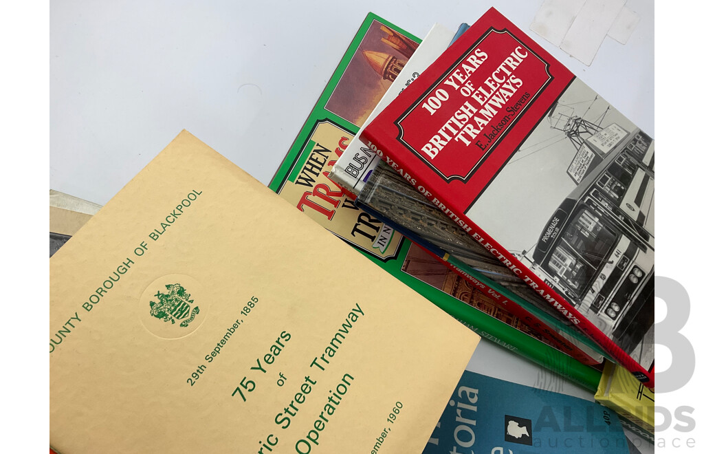 Collection of Vintage Books and Booklets Relating to United Kingdom Trams, Busses and Railways