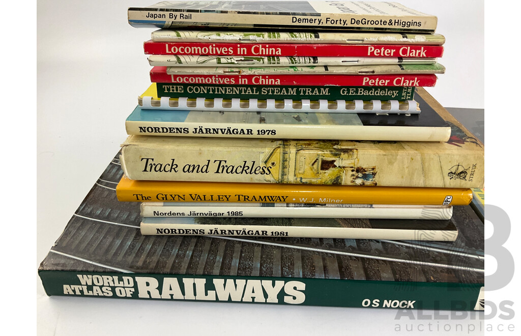 Collection of Vintage Books and Booklets Relating to International Trams and Railways Including Japan, China and Norway