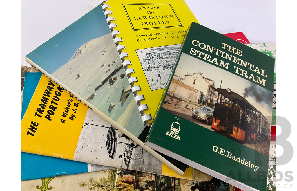 Collection of Vintage Books and Booklets Relating to International Trams and Railways Including Japan, China and Norway