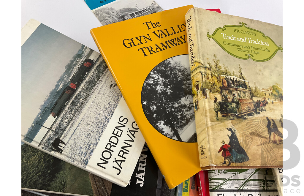 Collection of Vintage Books and Booklets Relating to International Trams and Railways Including Japan, China and Norway