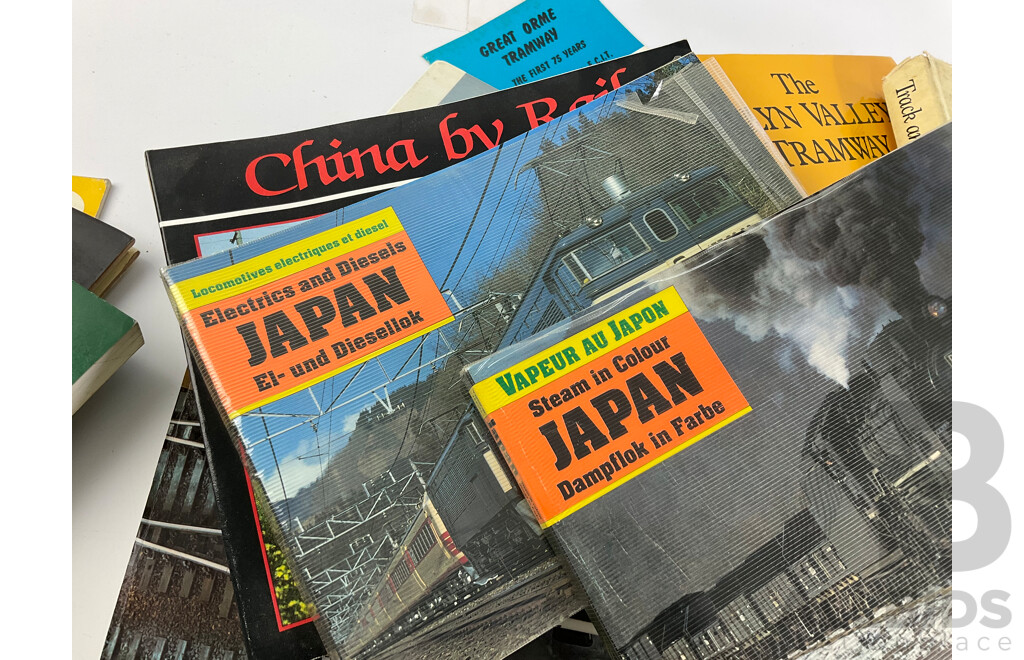 Collection of Vintage Books and Booklets Relating to International Trams and Railways Including Japan, China and Norway