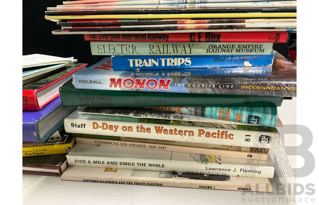 Collection of Vintage Books and Magazines Relating to North America Trams and Railways Including Steams Finest Hour