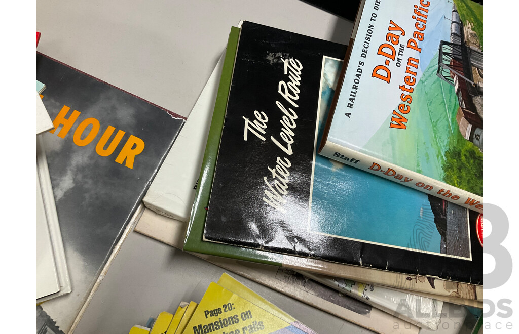Collection of Vintage Books and Magazines Relating to North America Trams and Railways Including Steams Finest Hour