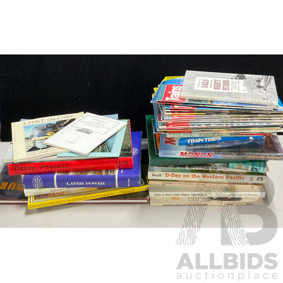 Collection of Vintage Books and Magazines Relating to North America Trams and Railways Including Steams Finest Hour
