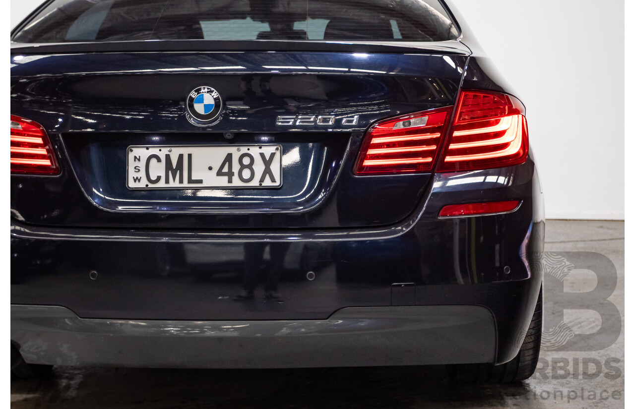 11/2015 BMW 520d M-sport F10 MY15 4D Sedan Carbon Black Turbo Diesel 2.0L