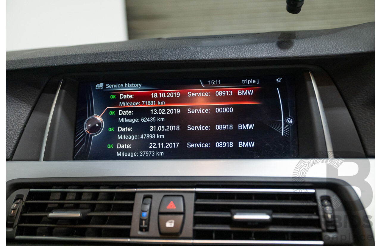 11/2015 BMW 520d M-sport F10 MY15 4D Sedan Carbon Black Turbo Diesel 2.0L