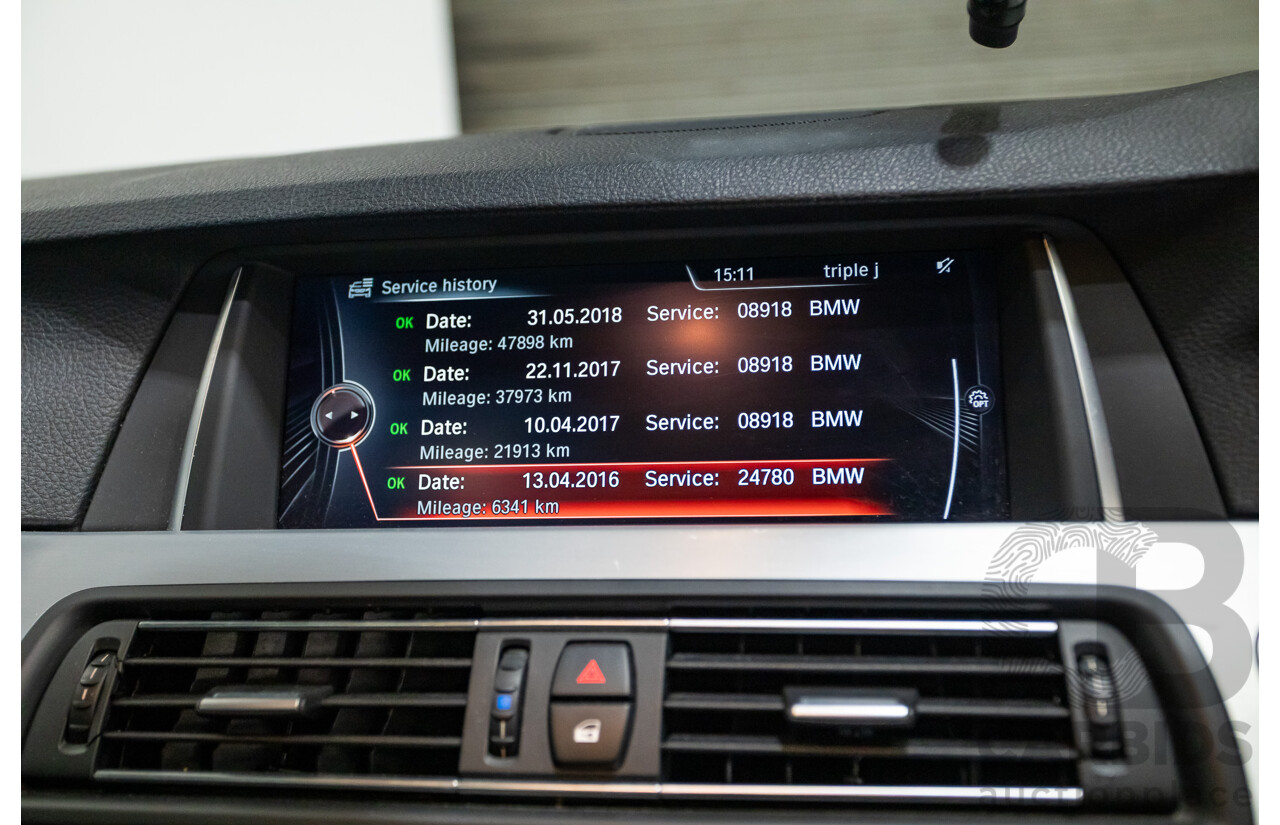 11/2015 BMW 520d M-sport F10 MY15 4D Sedan Carbon Black Turbo Diesel 2.0L