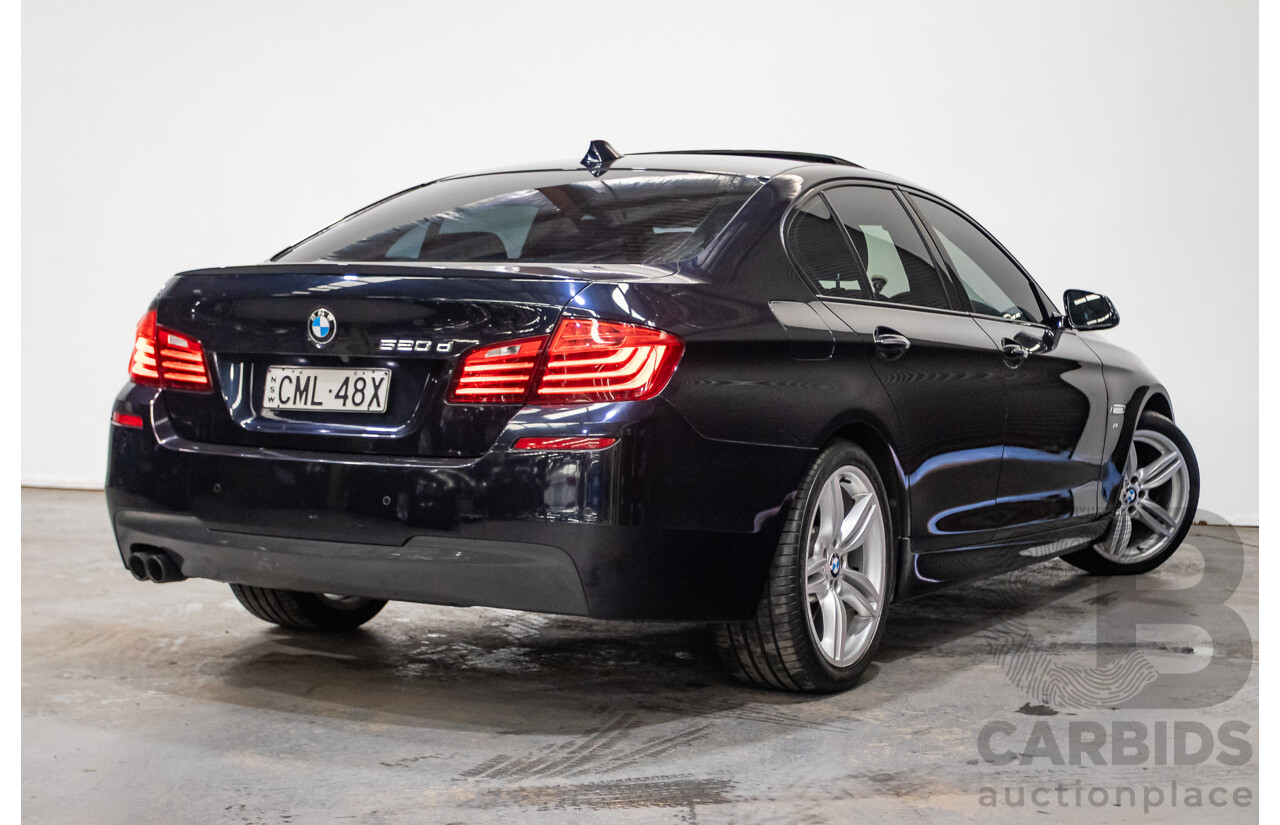 11/2015 BMW 520d M-sport F10 MY15 4D Sedan Carbon Black Turbo Diesel 2.0L